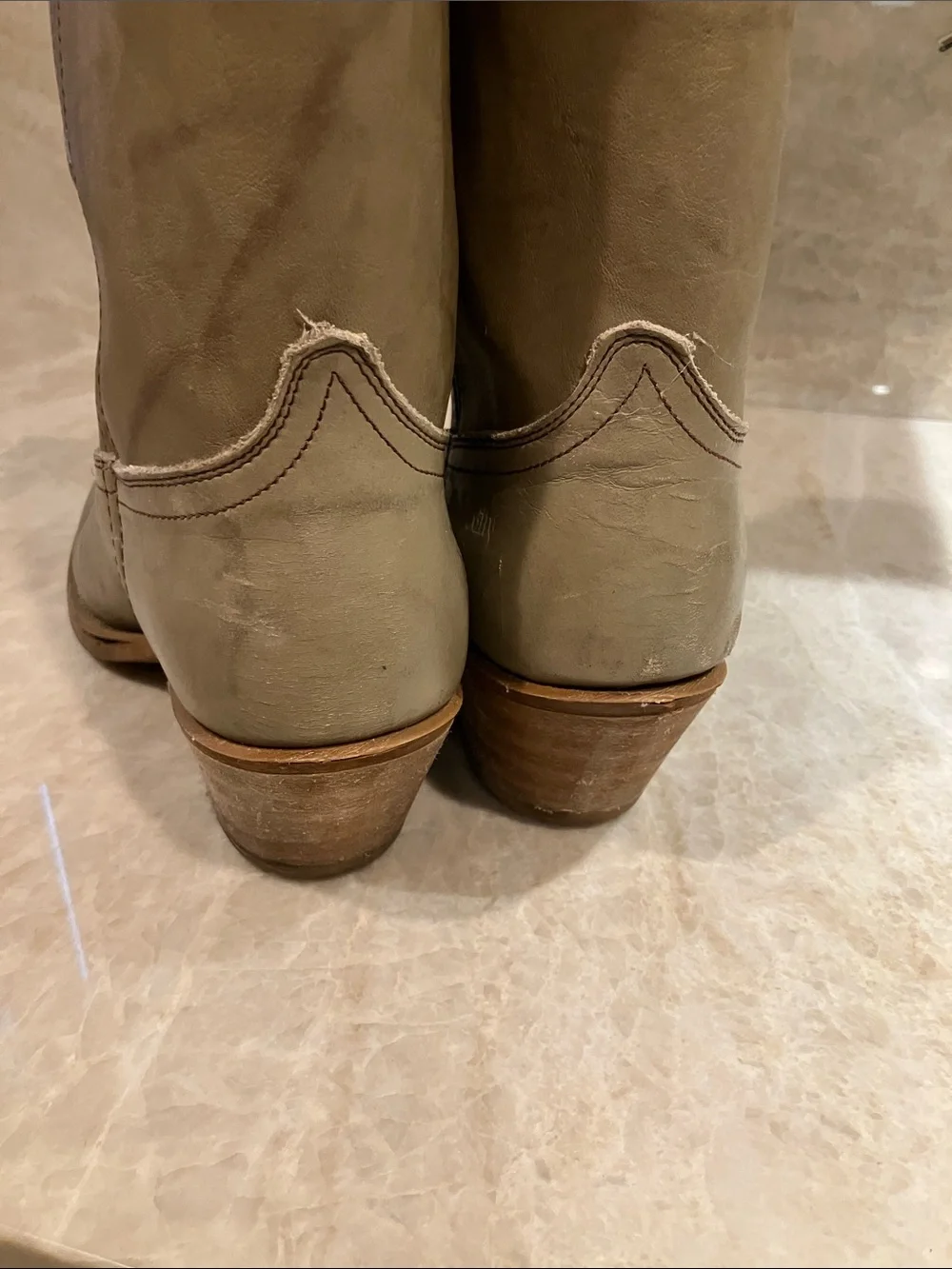 Men’s Taupe Western Cowboy Boots - Classic Pull-On Style